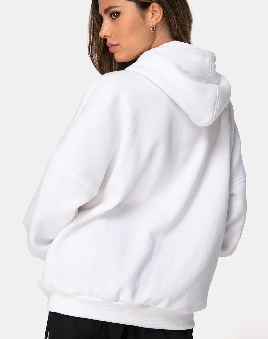 Oversize-Kapuzenpulli aus weißem I Want it Embro - Image 2
