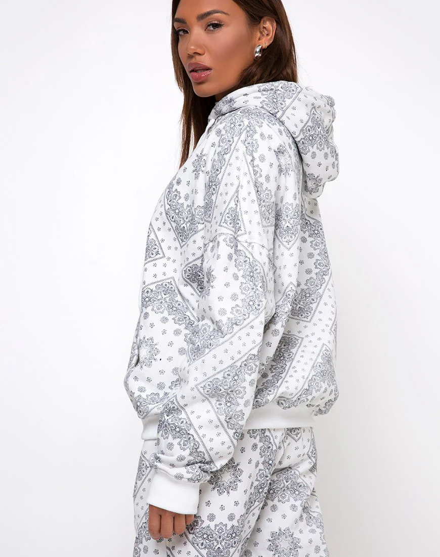 Oversize-Kapuzenpulli in Bandana Ecru Platzierung - Image 4