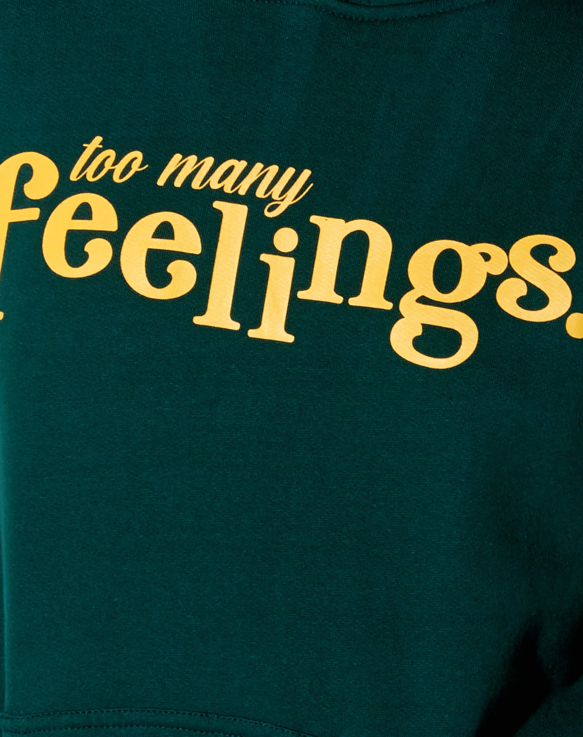 Oversize-Kapuzenpullover in Flaschengrün 'Too Many Feelings' - Image 5