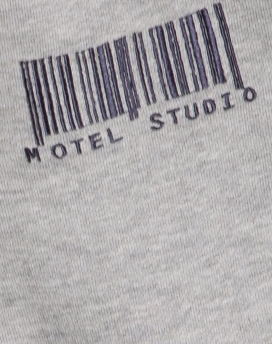 Übergroßer Kapuzenpulli aus Greymarl Motel Barcode Embro - Image 5