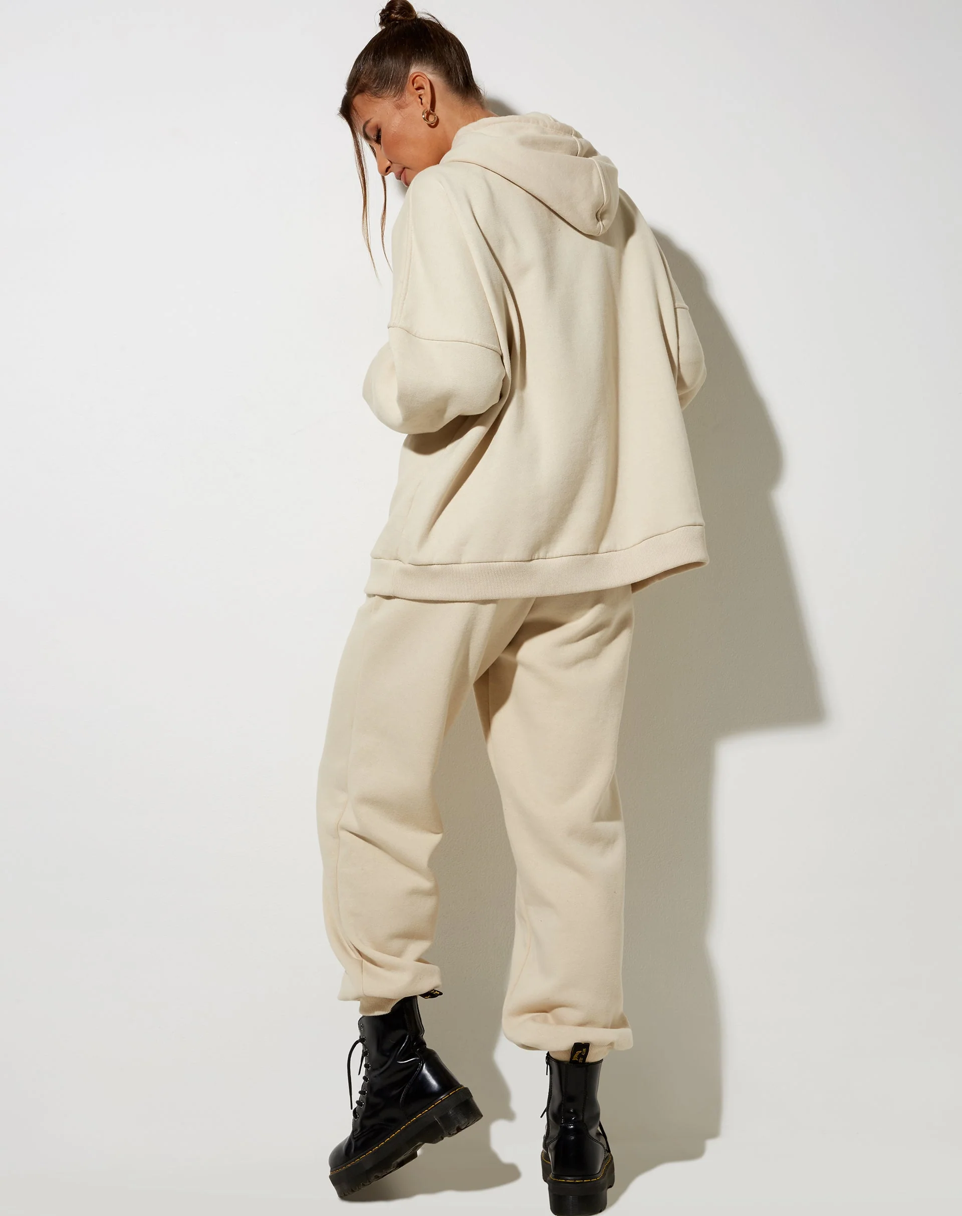 Oversize-Kapuzenpulli aus Stein mit Engel-Stickerei - Image 3