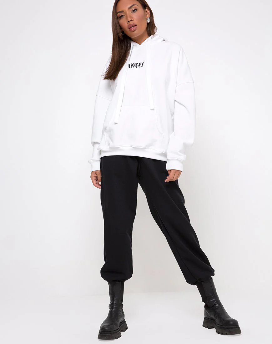 Oversize-Kapuzenpulli mit weißer Engelsstickerei - Image 3