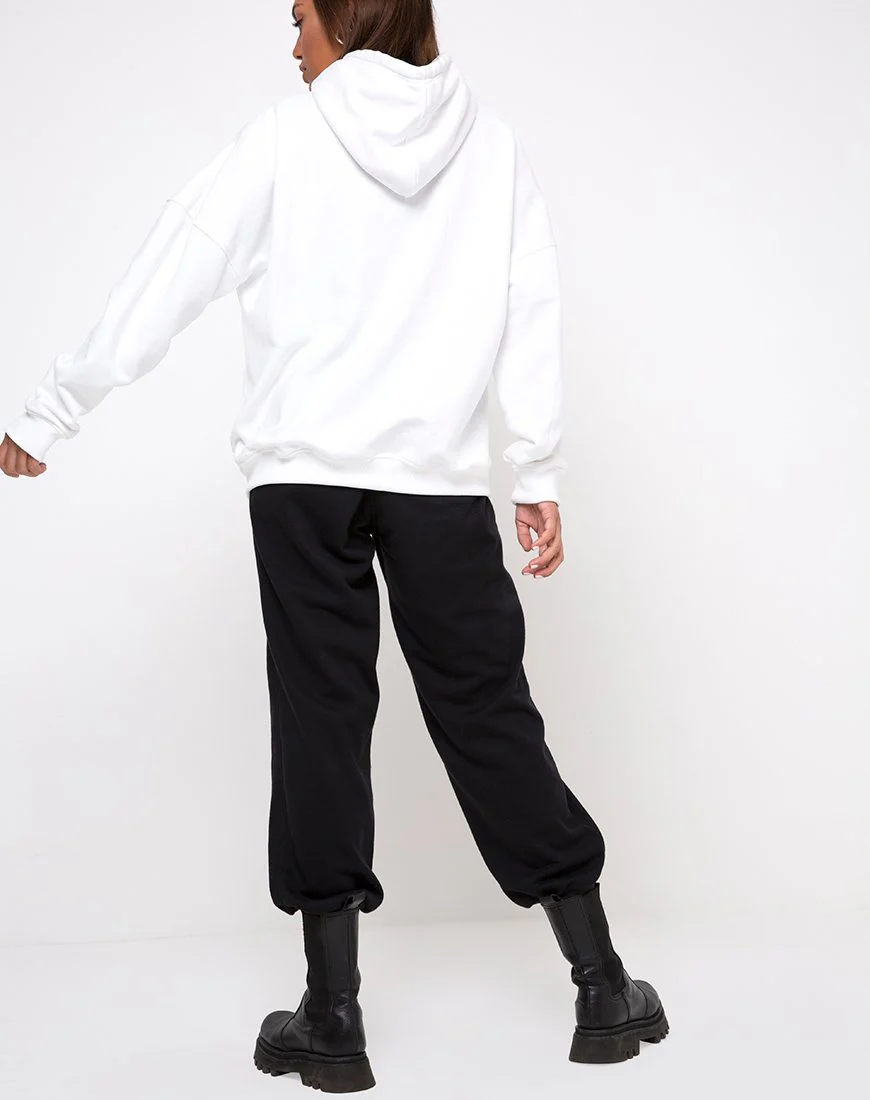 Oversize-Kapuzenpulli mit weißer Engelsstickerei - Image 4