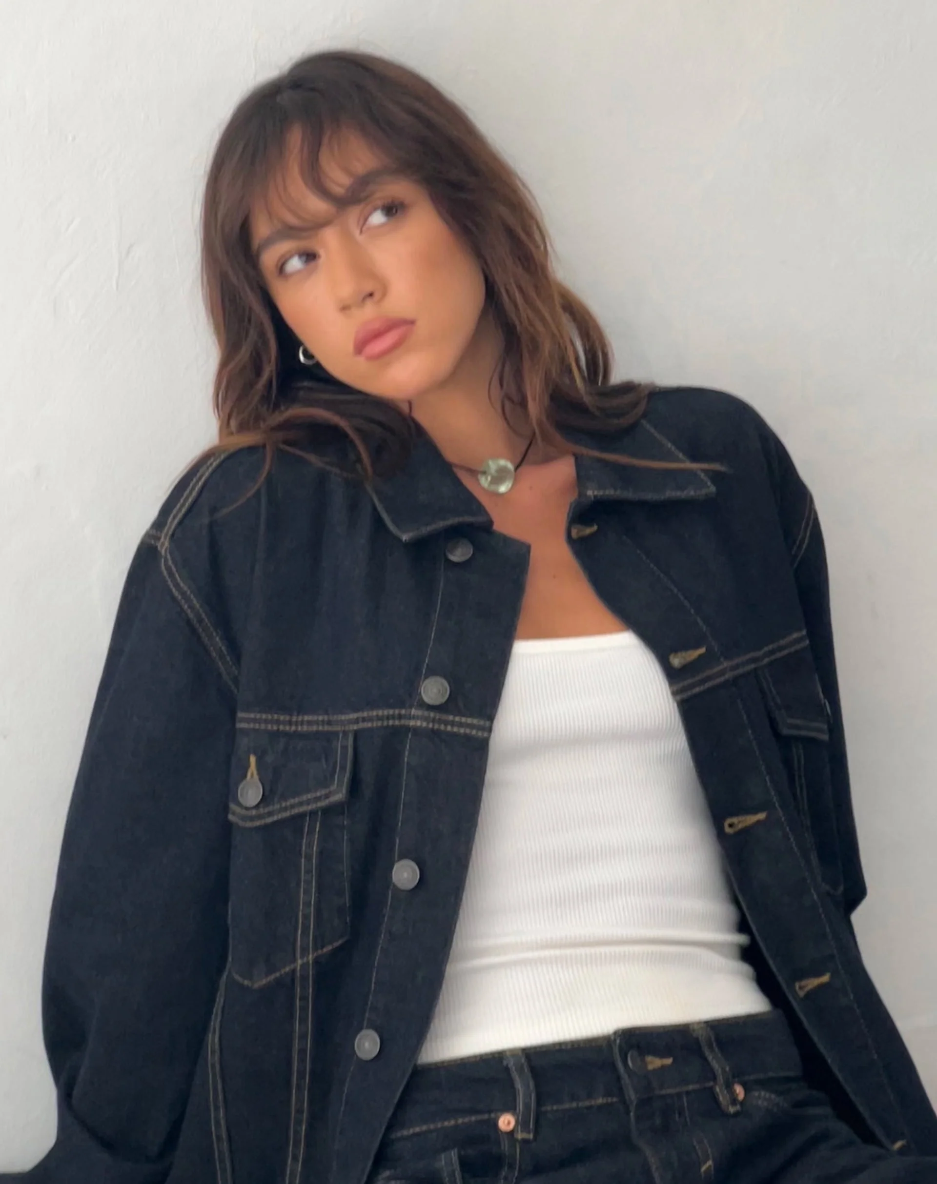 Übergroße Denim-Jacke in Indigo - Image 3