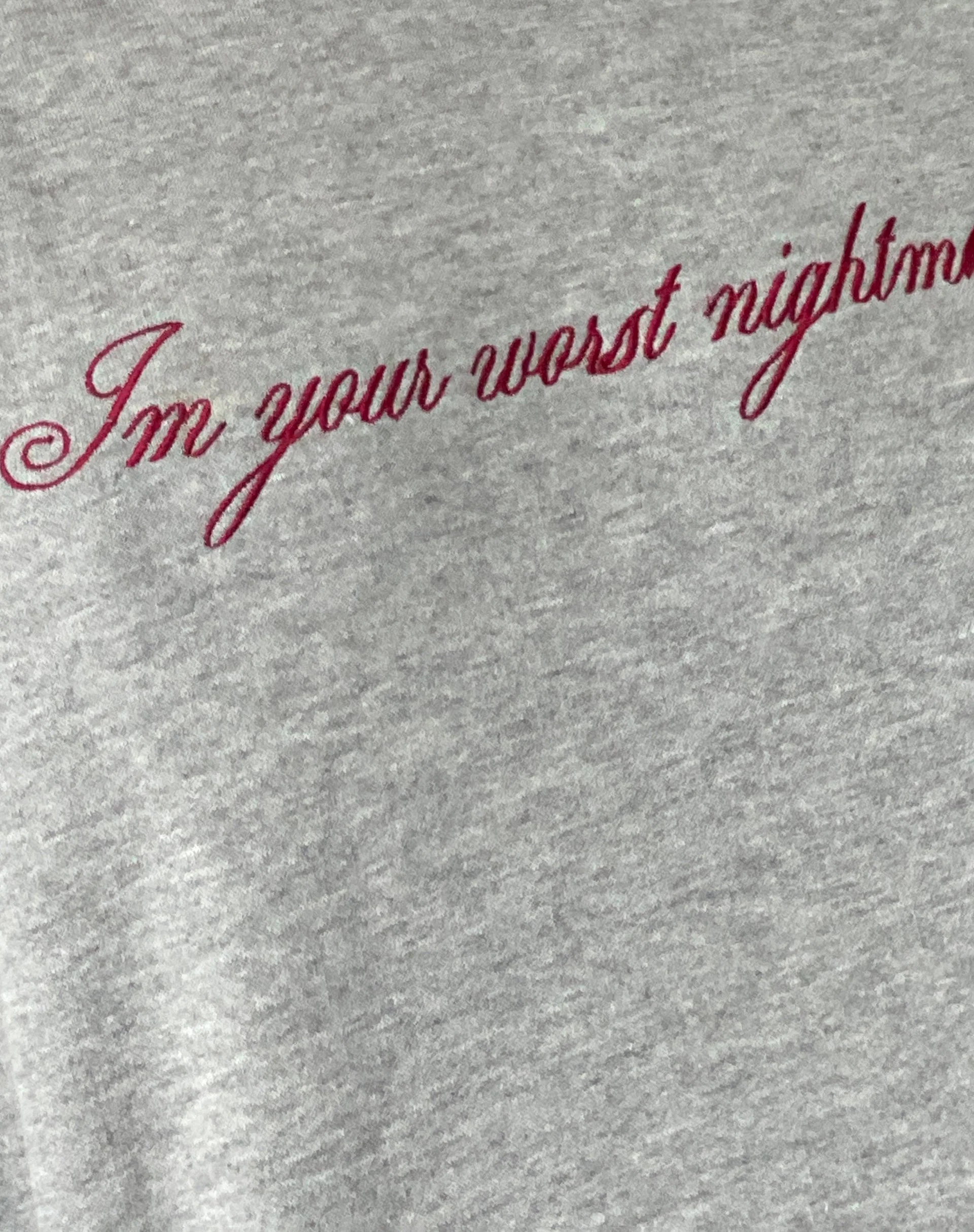 Kapuzenpulli in Übergröße aus grauem Mergel mit Worst Nightmare-Stickerei - Image 6