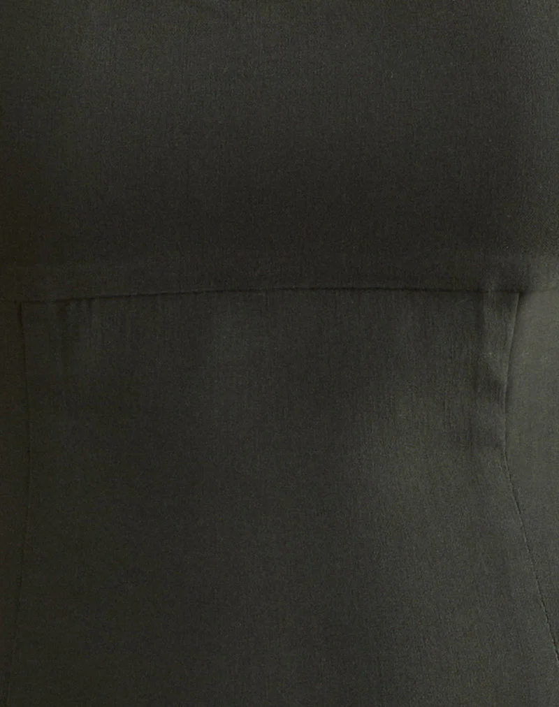 Ovia Scoop Korsett-Oberteil in Tailoring Dark Khaki - Image 5