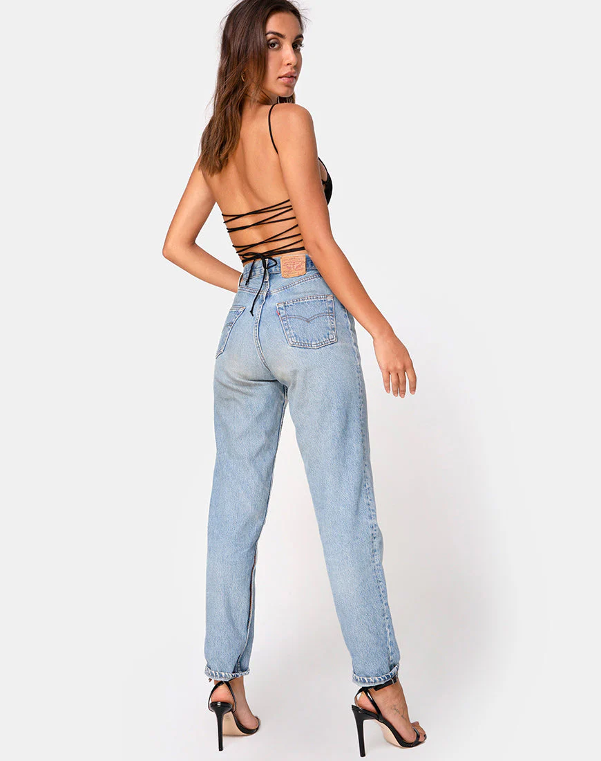 Ozka Crop Top aus Satin Schwarz - Image 6