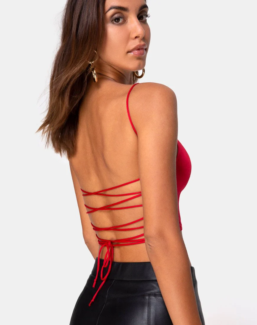 Ozka Crop Top in Satin Rot - Image 2