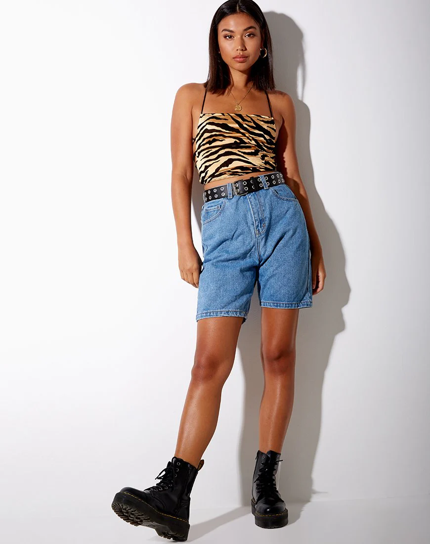Ozka Crop Top in Tiger Gold - Image 4