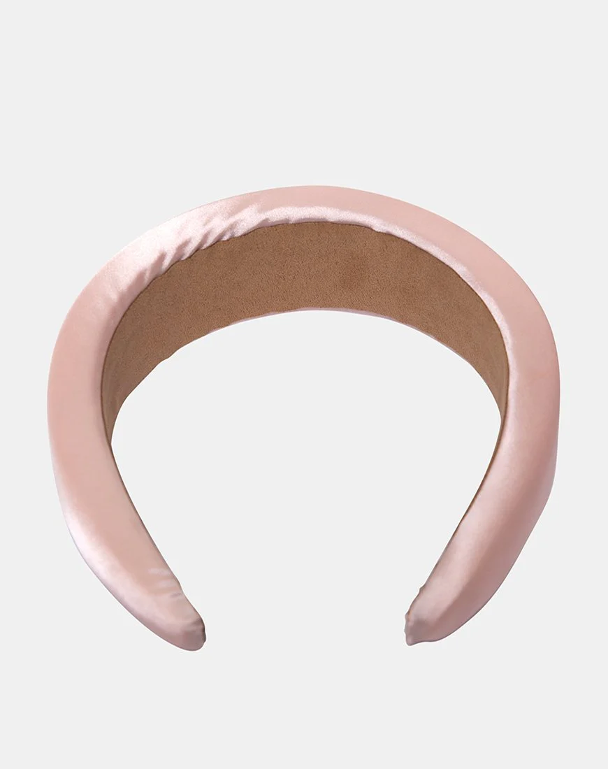 Gepolstertes Stirnband in Satin Pink - Image 2