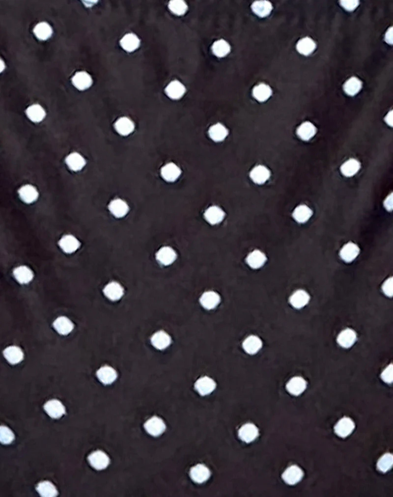 Pafriza Bikinioberteil in Schwarz und Blau Polka - Image 5