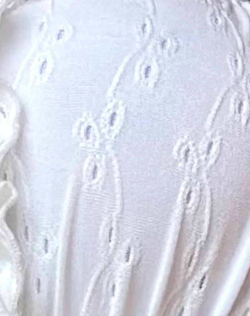 Pafriza Bikinioberteil mit Rüsche in Broderie Weiß - Image 7