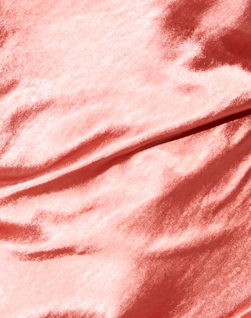 Paiva Kleid in Satin Koralle - Image 8