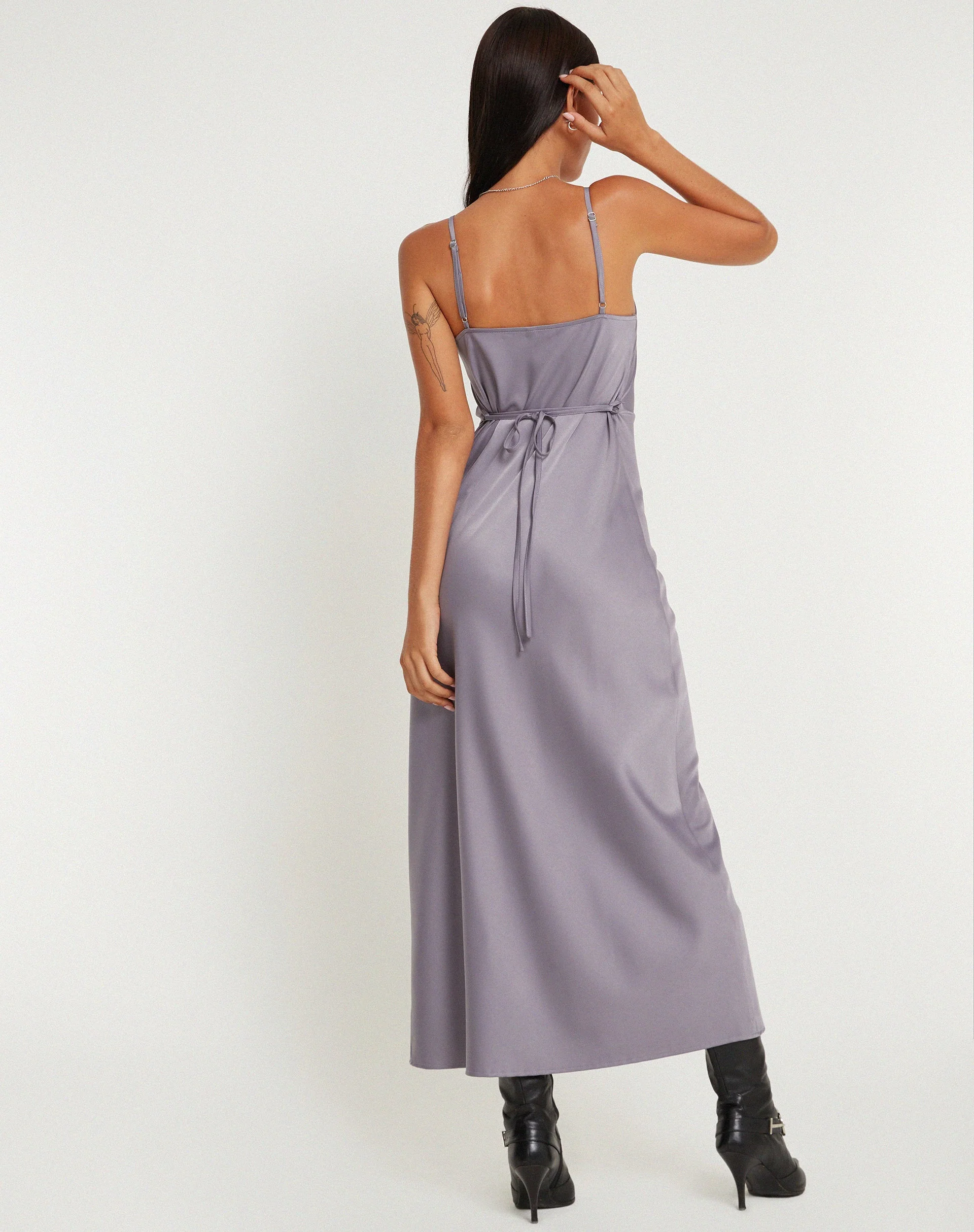 Palasha Midikleid aus Satin Grey Ridge - Image 4