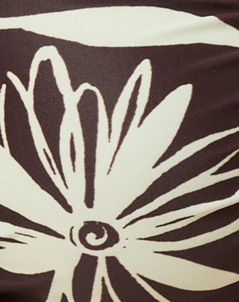 Pali Bikinioberteil in Braun und Elfenbein Doodle Swirl - Image 6
