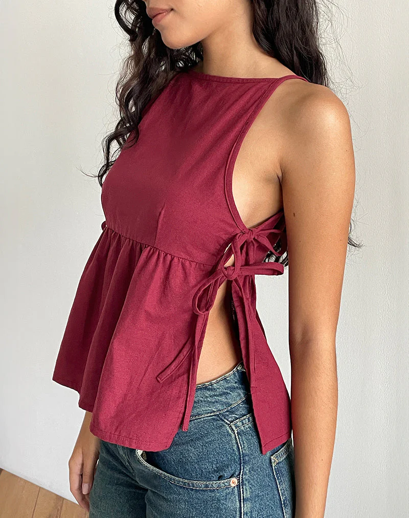 Palsi Tie Side Top in Burgund - Image 2