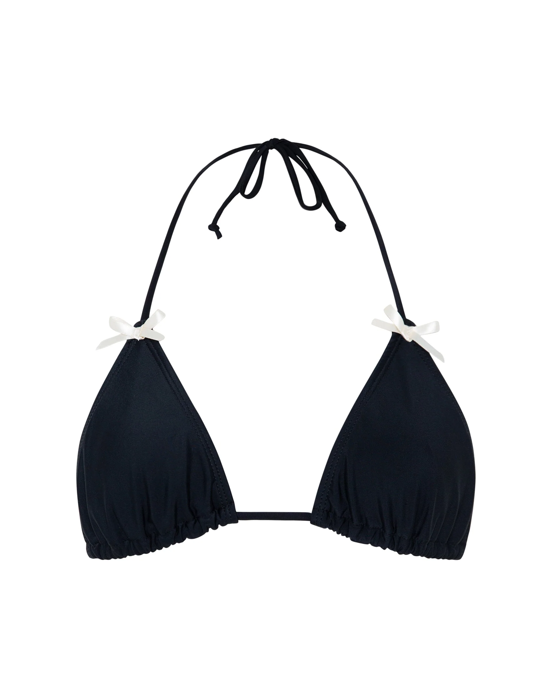 Pami Bikinioberteil in Schwarz mit elfenbeinfarbener Schleife - Image 7