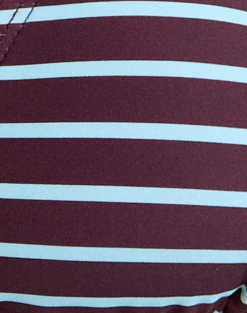 Pami Bikini-Oberteil in Lila und Blau mit strahlenden Streifen und O-Ring - Image 6