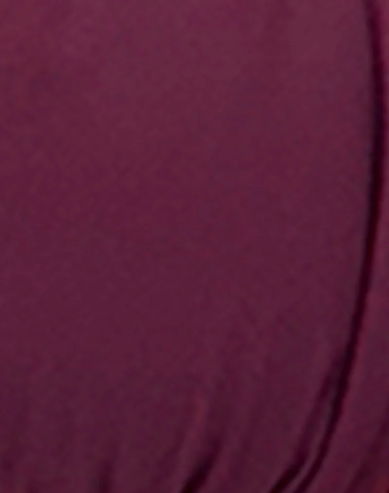 Pami Bikini-Oberteil in Wine Shimmer mit Sakura-Träger und Schleife - Image 7
