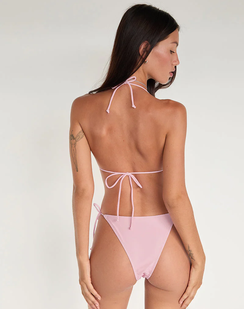 Pami Bikinioberteil in Rosa und Blau Aquarellblume - Image 4