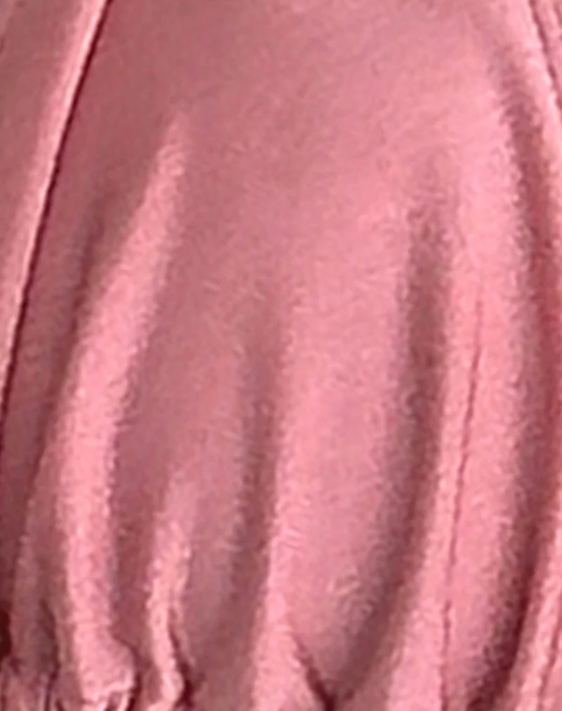 Pami Bikinioberteil in Pink Shimmer mit schwarzer Schleife - Image 5