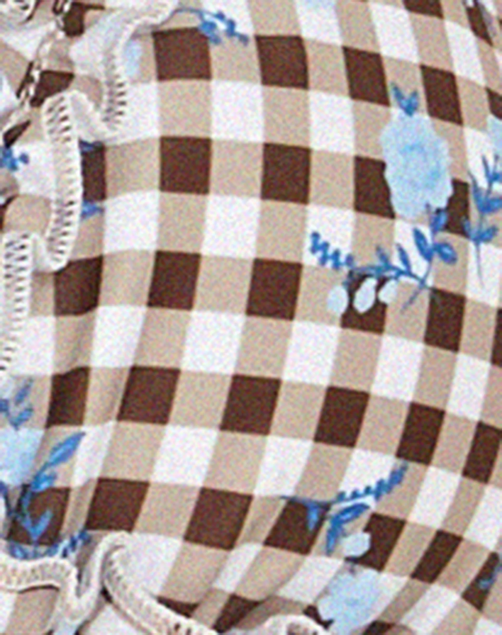 Pandya Bikini-Oberteil aus Gingham-Blumen in Braun - Image 7