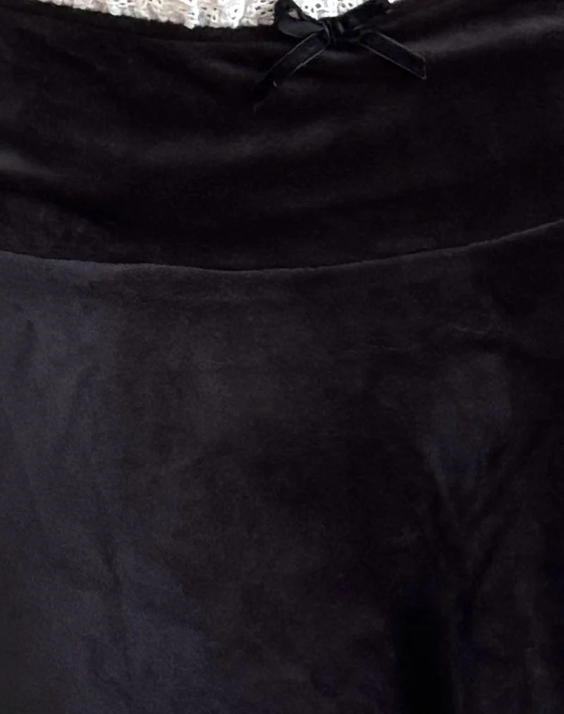 Pansy Vest Top aus flachem Samt Schwarz - Image 6