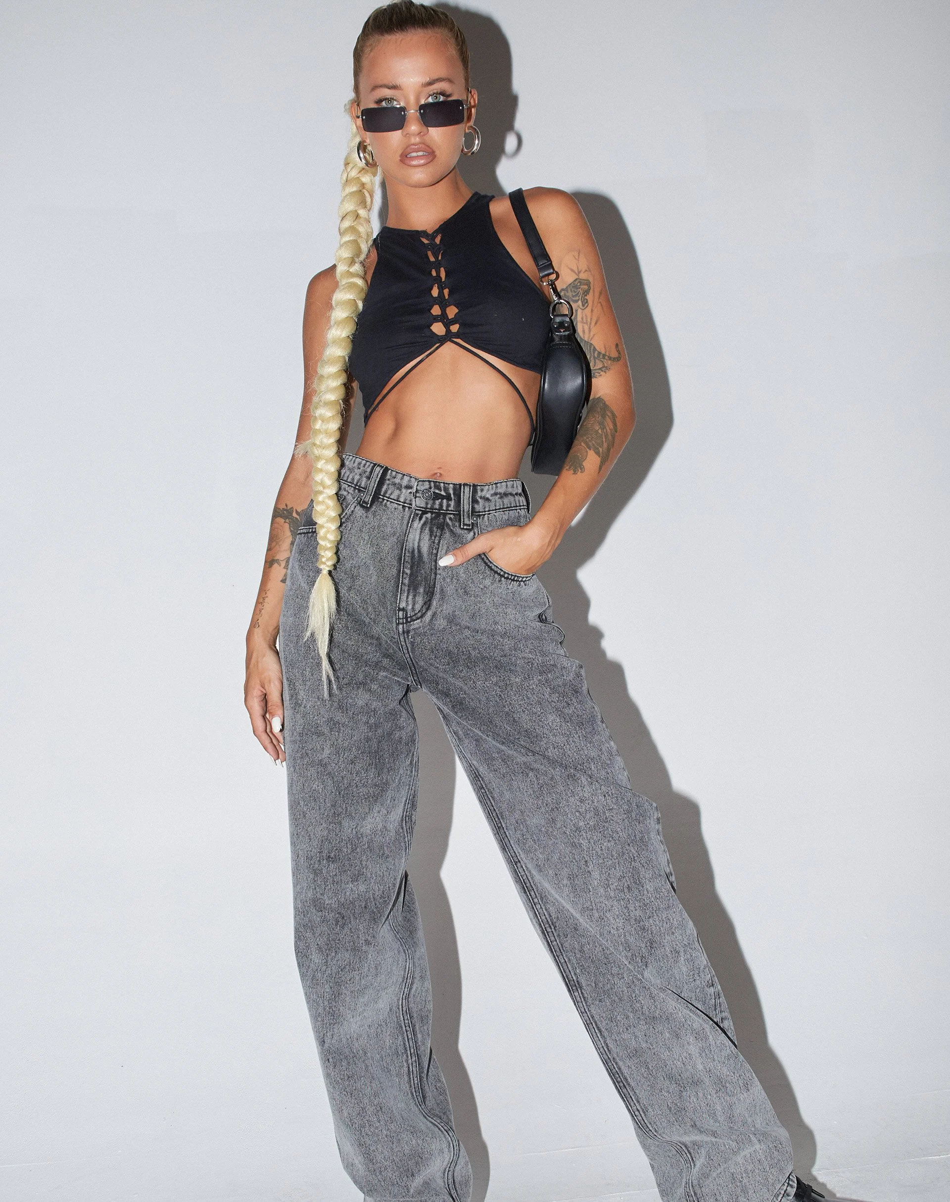 Parallele Jeans in Acid Black - Image 3