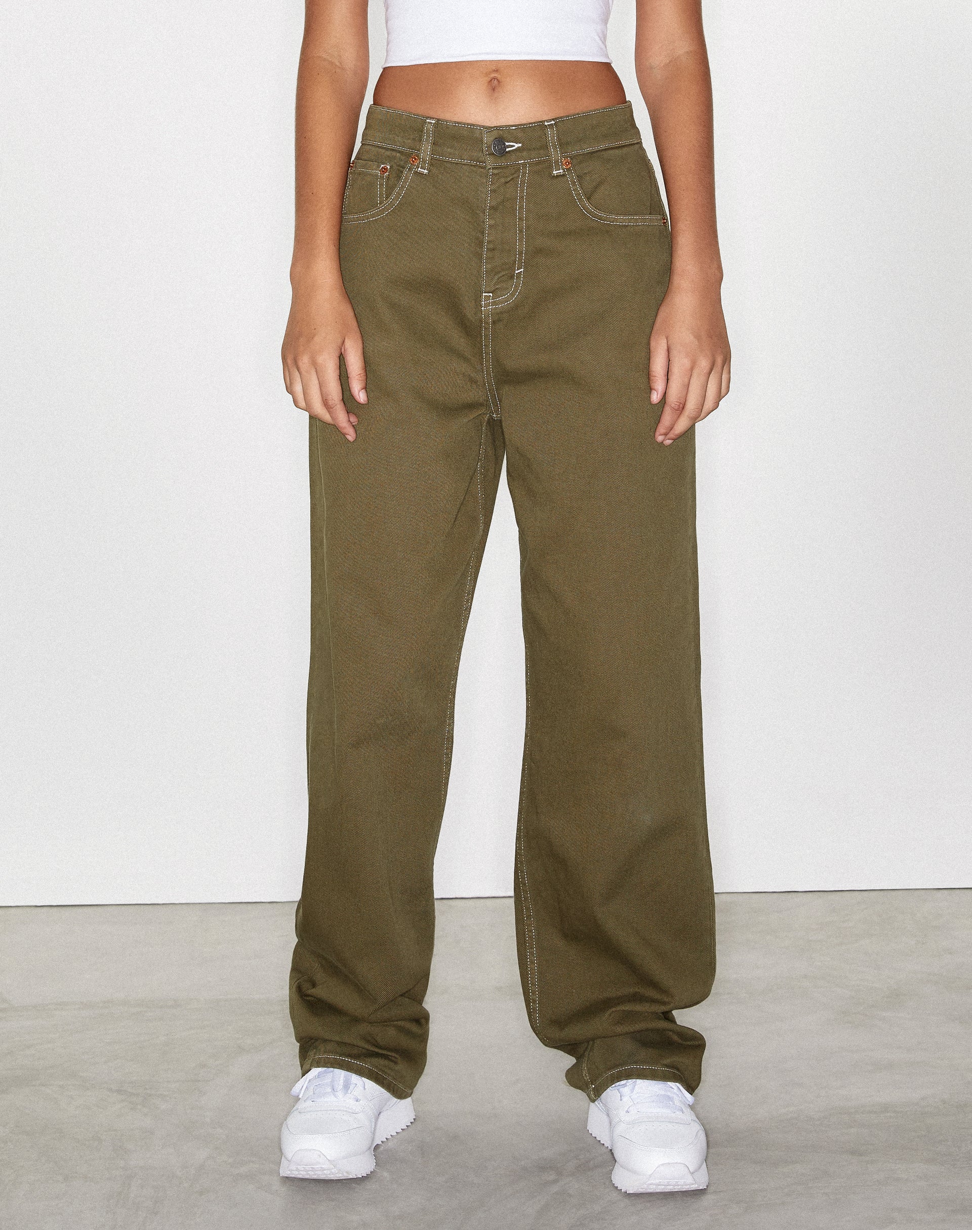 Parallele Jeans in Militärgrün - Image 2