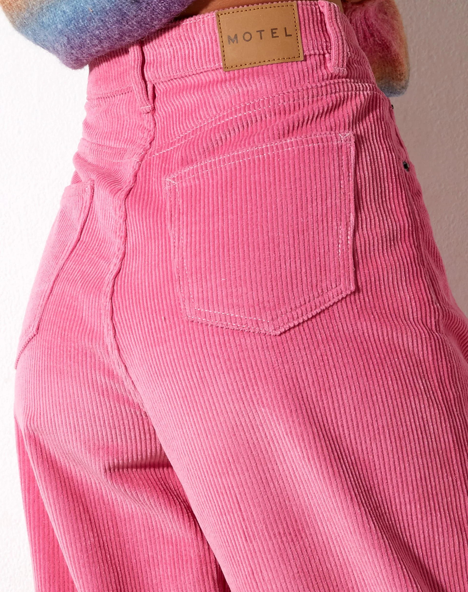 Parallele Hose aus Cord Bubblegum Pink - Image 5
