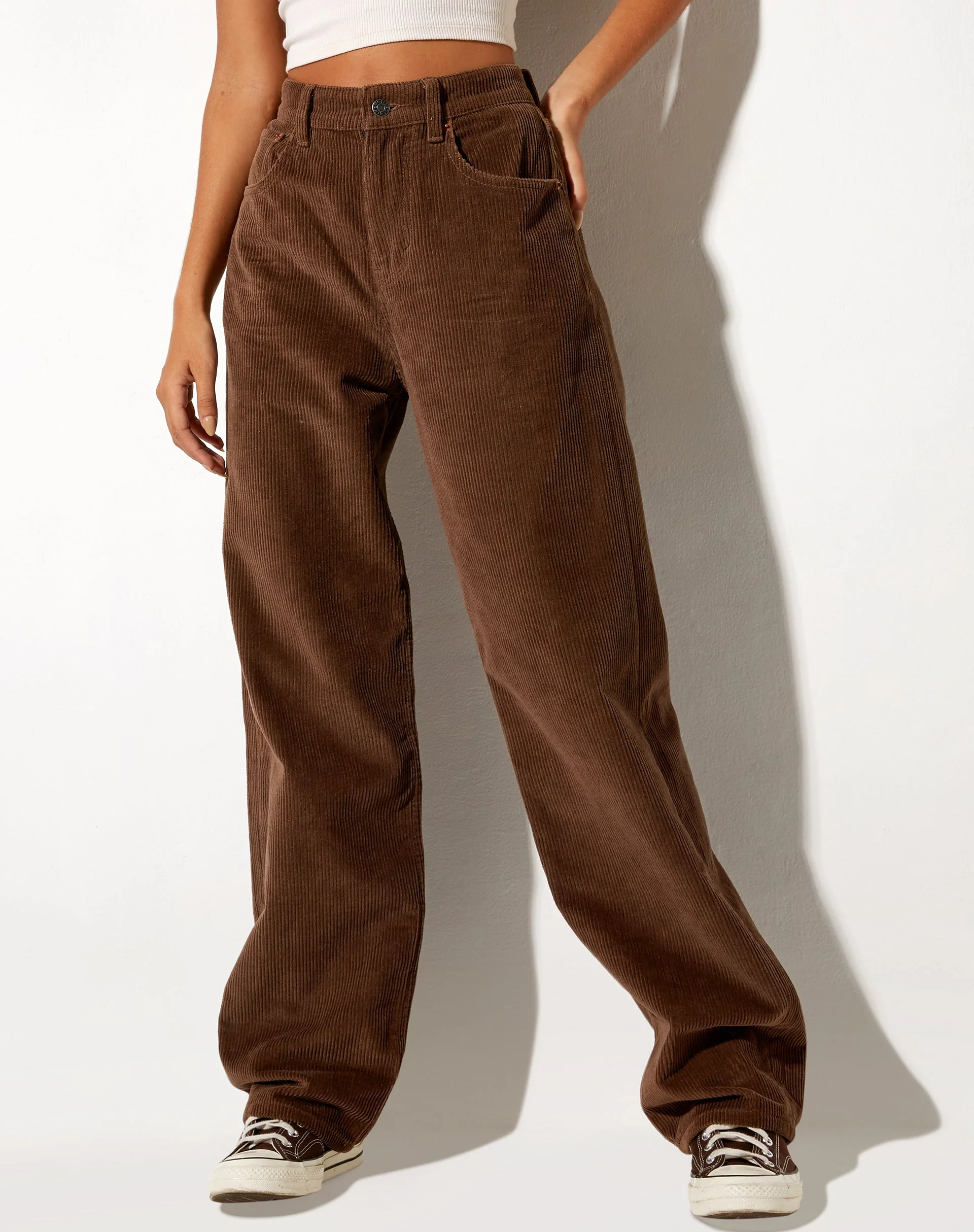 Parallel Jeans in Cord Dark Chocolate - Image 2