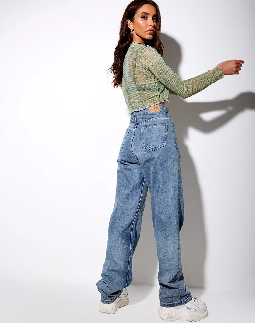 Paria Top in Limette Croc - Image 5