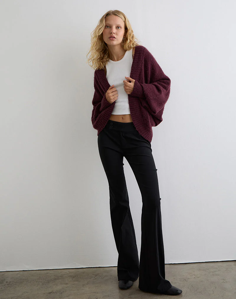 Pasha Shrug Strickjacke in Dark Cherry - Image 3