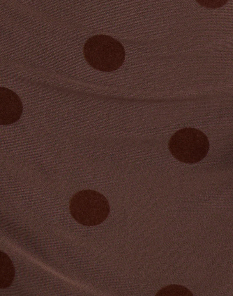 Pastila Minikleid in Big Polka Flock Braun - Image 7