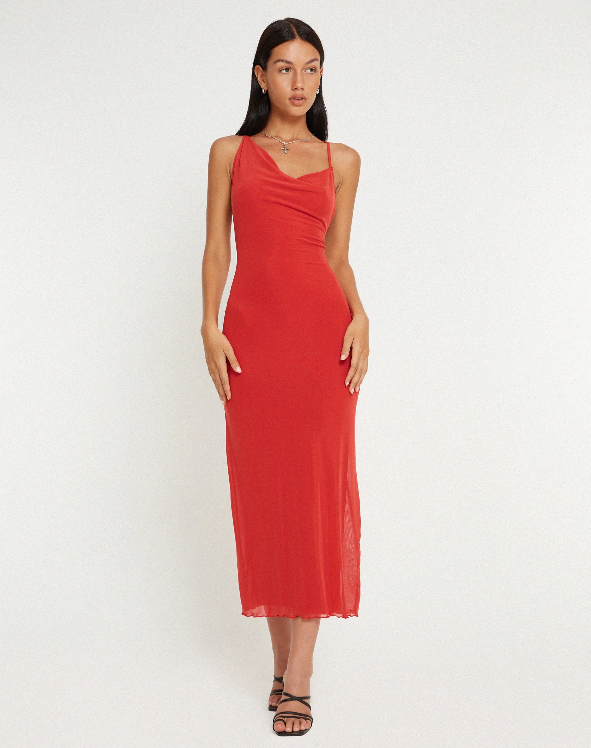 Pavira Maxikleid in Rot Lehm