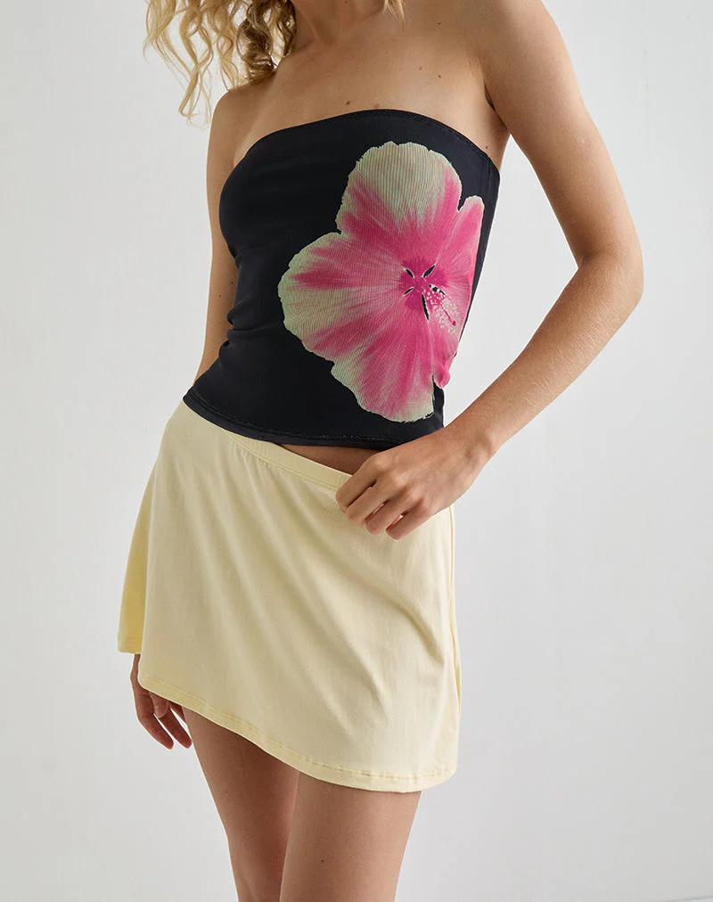 Peggy Bandeau-Top in Watercolour Floral Schwarz und Rosa - Image 2