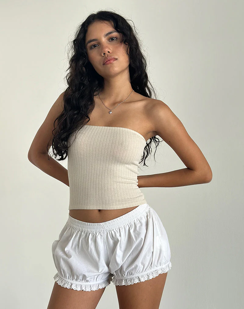Peggy Bandeau-Top in Pointelle Nude - Image 2