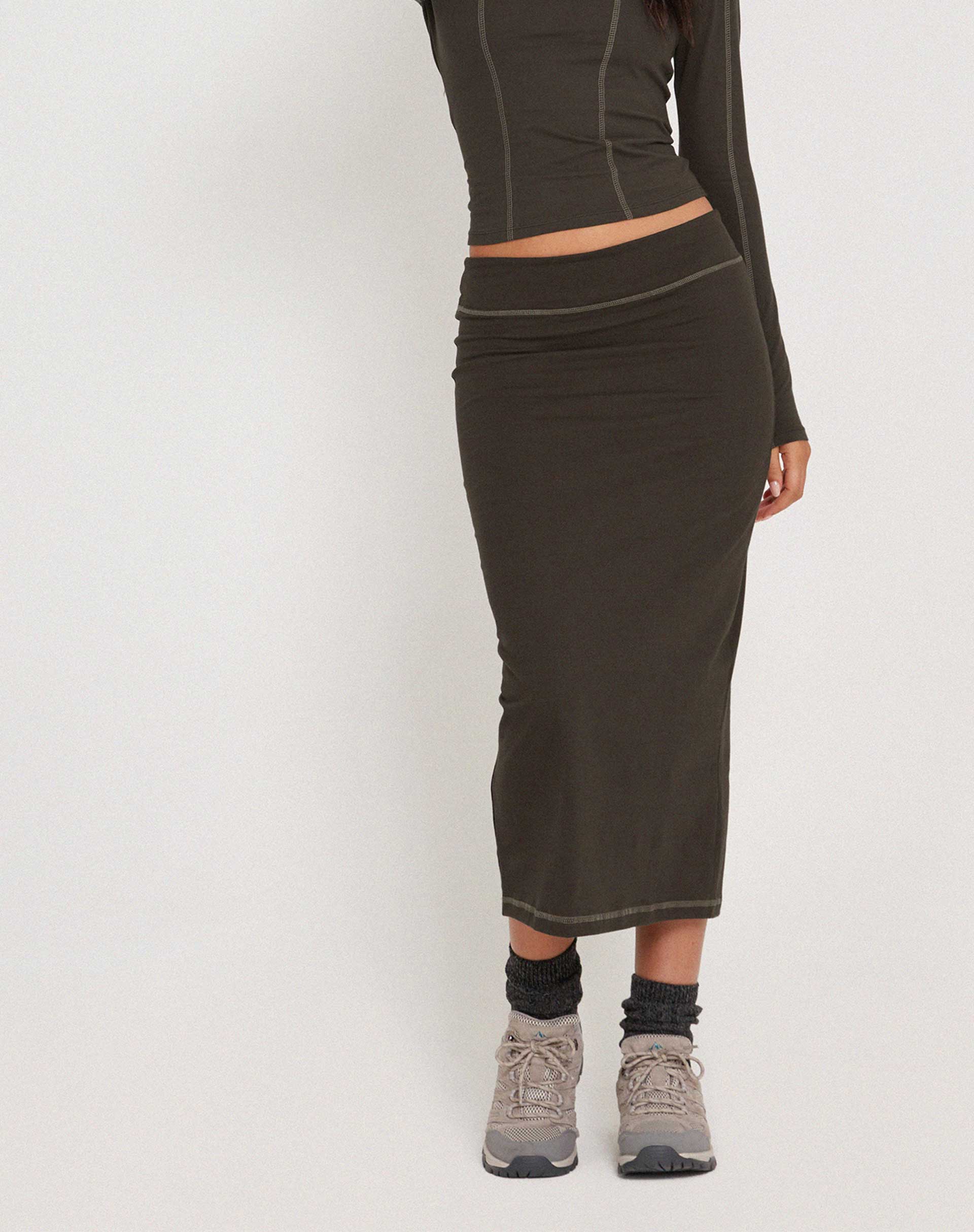 Peka Midirock in Gunmetal mit grauer Steppnaht - Image 2