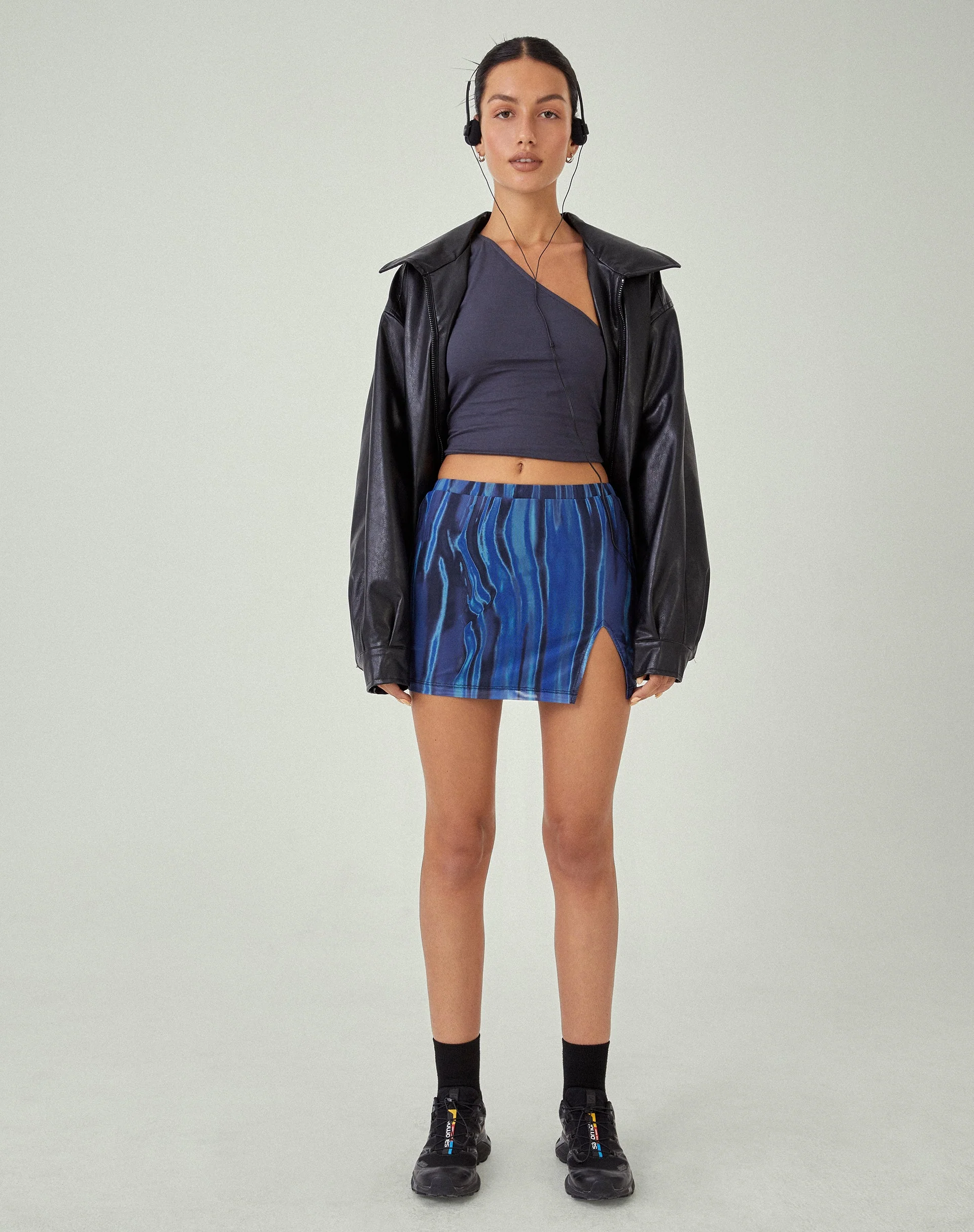 MOTEL X JACQUIE Pelma Minirock in Farbe Bleed Blau - Image 4