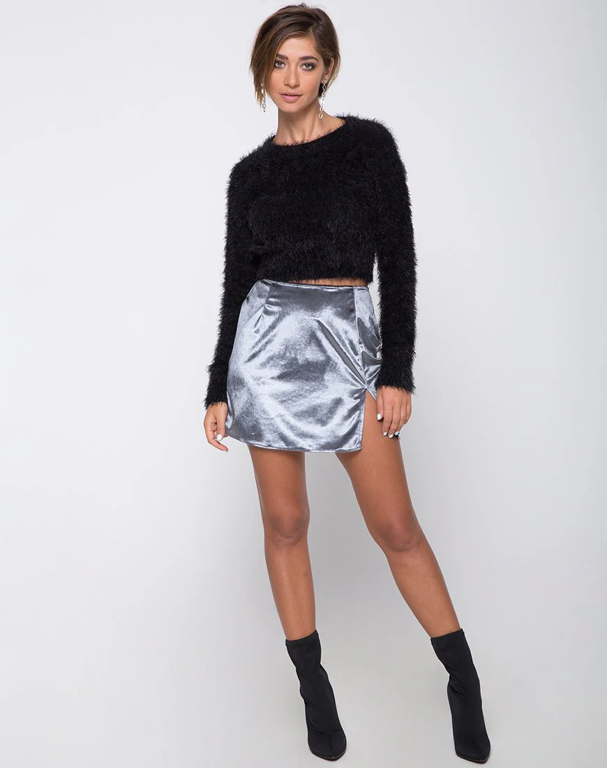 Pelmet Minirock aus Samt Silber - Image 3