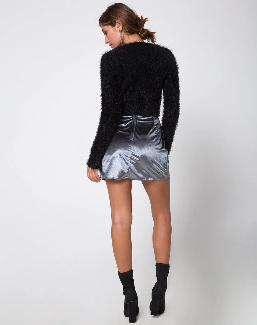 Pelmet Minirock aus Samt Silber - Image 4