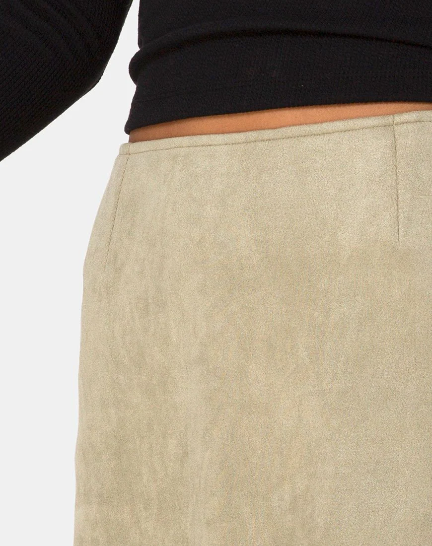 Pelmo-Rock aus Wildleder in Khaki - Image 5