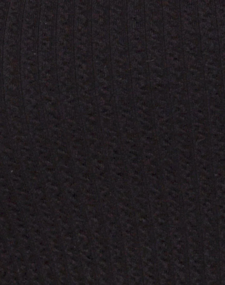 Pendan Bodycon-Kleid aus schwarzer Rippe - Image 5