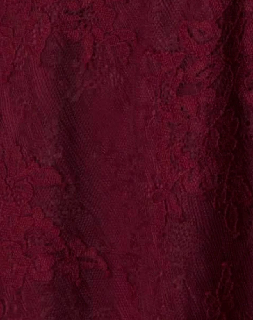 Penley Skaterkleid aus Femme-Spitze Maroon - Image 5