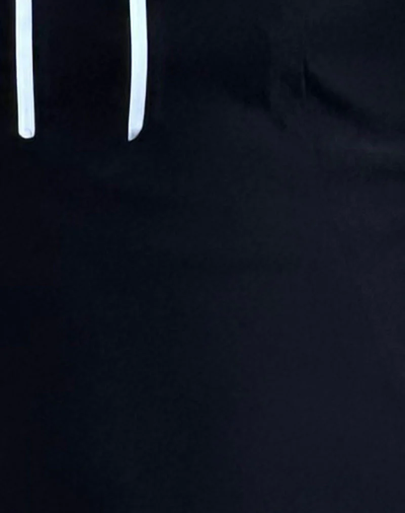 Petula Minikleid in Schwarz mit blauer Kontrastschleife - Image 7