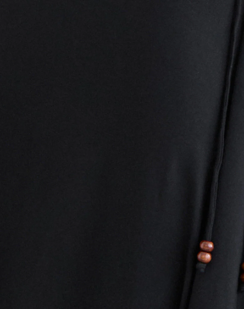 Phemia Maxi Skirt with Beads in Jersey Black - Image 5
