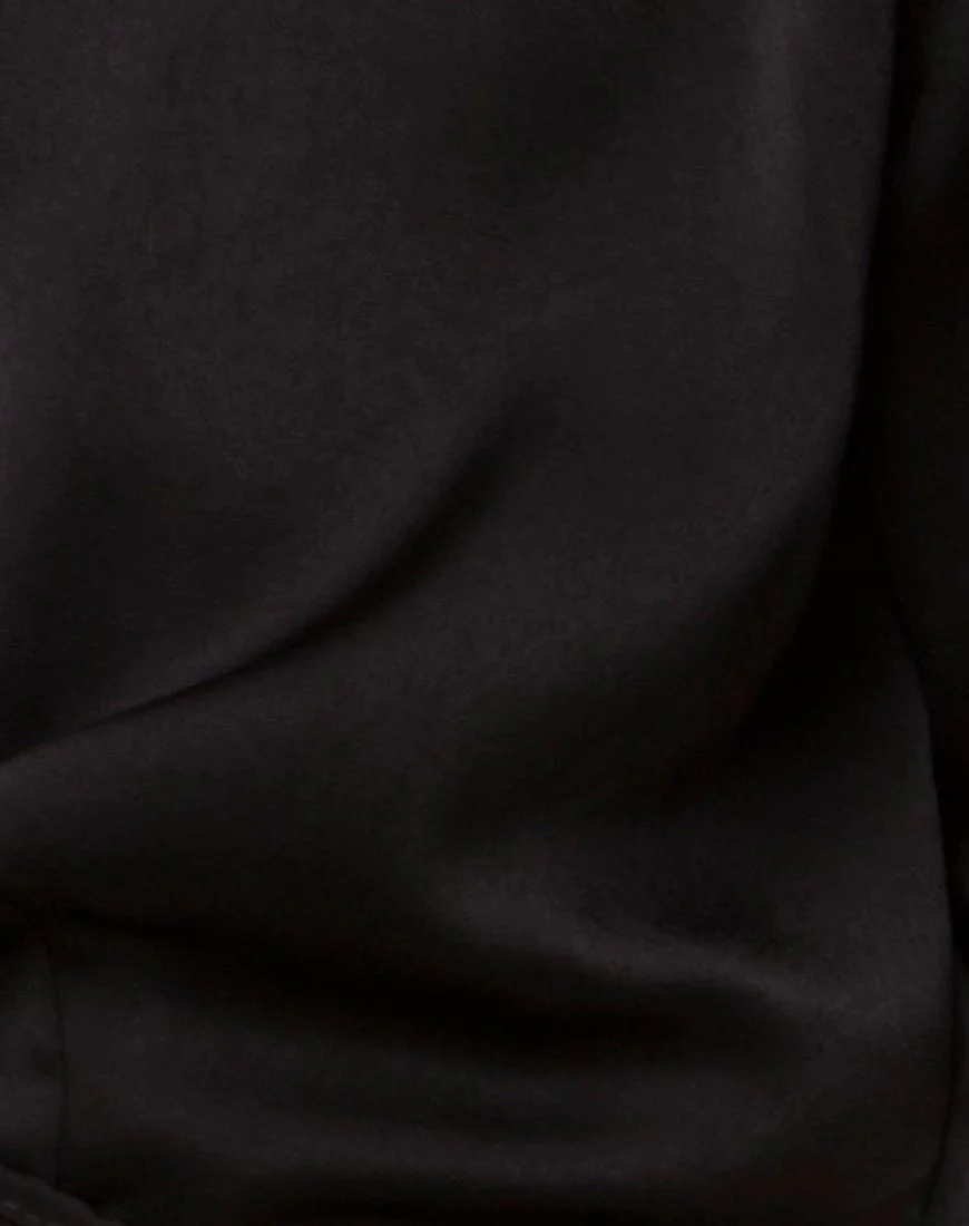 Pilar Bluse aus Satin Schwarz - Image 5