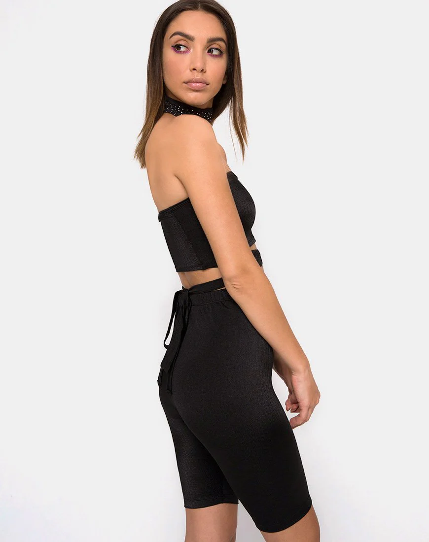 Pinella Hochtaillierte Shorts in Schwarz - Image 2