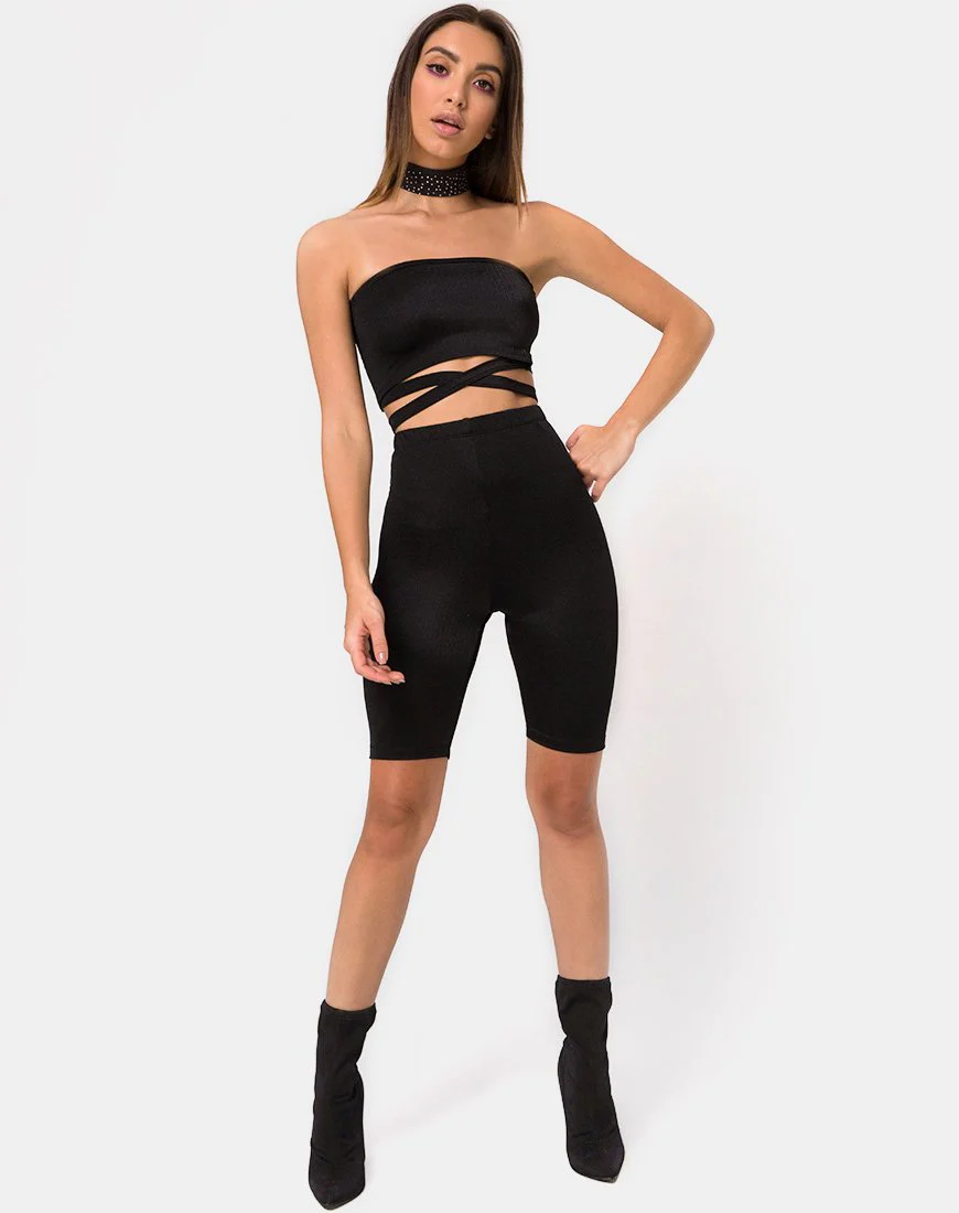 Pinella Hochtaillierte Shorts in Schwarz - Image 3