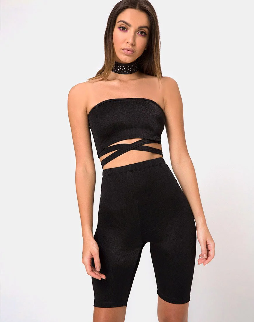 Pinella Short aus transparentem Mesh Schwarz